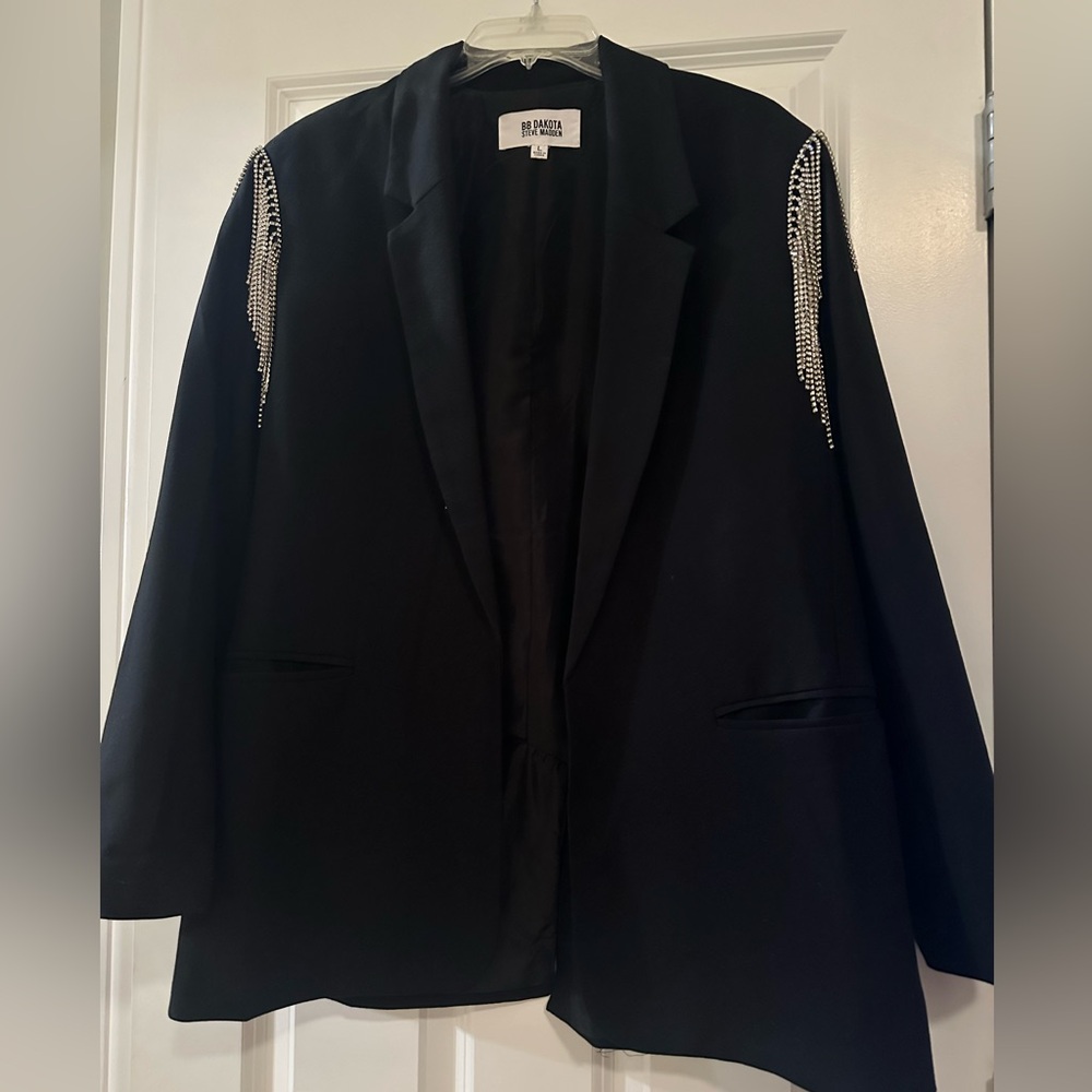 BB Dakota Black Blazer with Silver Accents